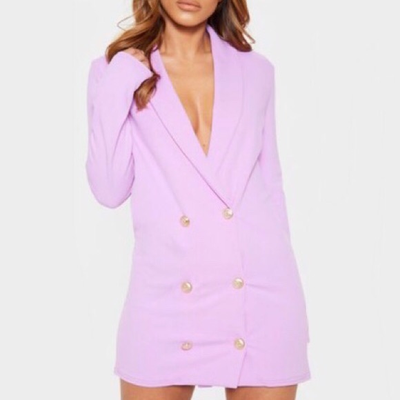 blazer dress with gold buttons